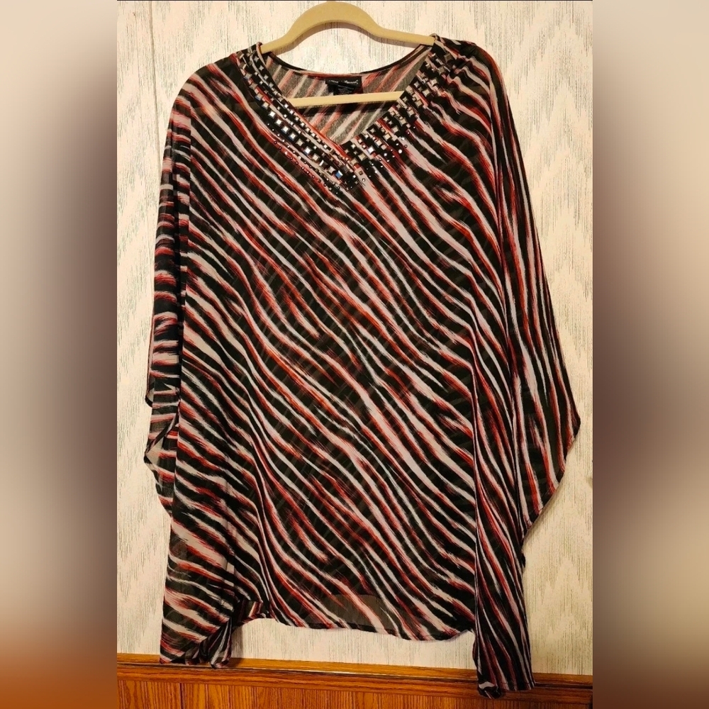 Maggie Barnes Black and Pink Striped Tunic
